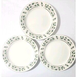 Home For The Holidays Holly Holiday Dinner Plates 10.25" Set of 3